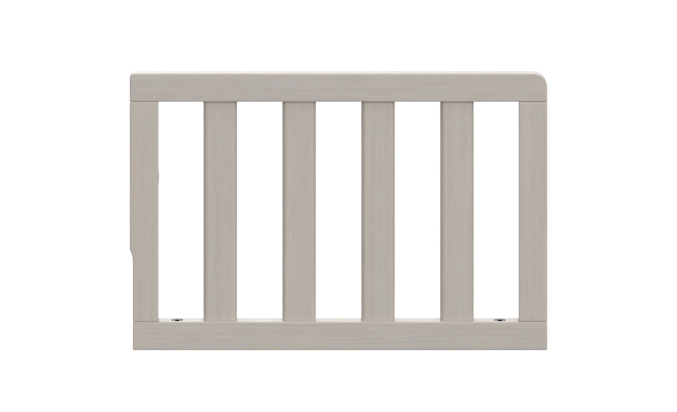 front view of brushed fog toddler safety guardrail
