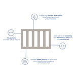 brushed fog toddler safety guardrail graphic with features