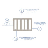 brushed fog toddler safety guardrail graphic with features