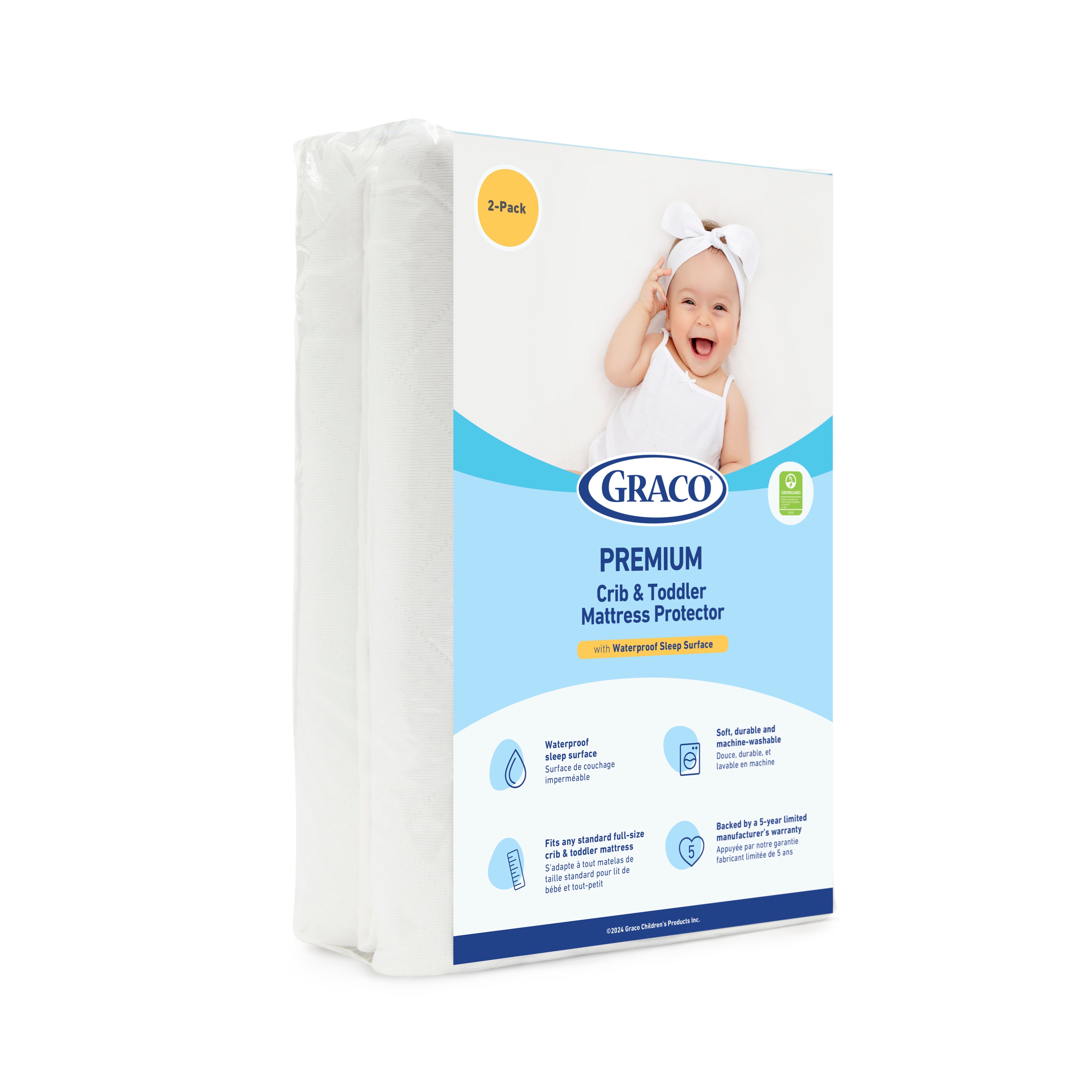 Graco® Premium Waterproof Crib and Toddler Mattress Protector.