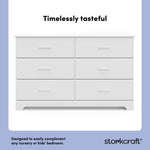 Brookside white 6 drawer dresser style callout