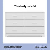 Brookside white 6 drawer dresser style callout