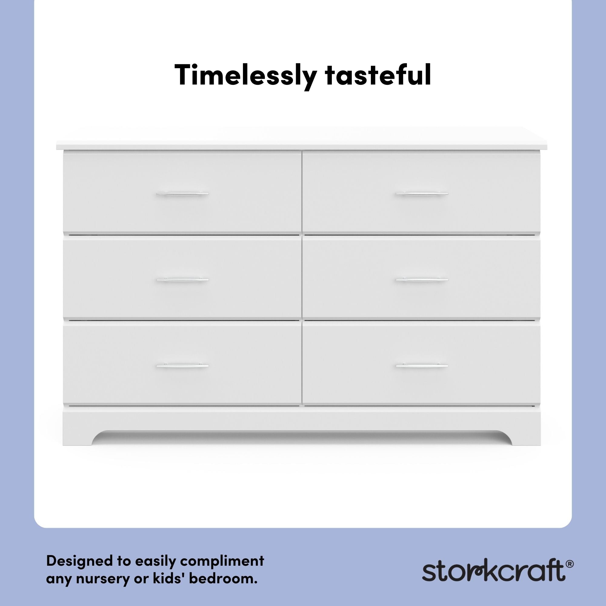 Brookside white 6 drawer dresser style callout
