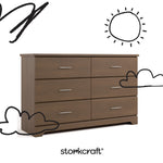 Brookside hazelnut 6 drawer dresser with black doodles overlaid on image