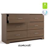 Brookside hazelnut 6 drawer dresser with GGG and PTPA logo on top right