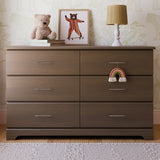 Brookside hazelnut 6 drawer dresser in nursery