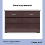 Brookside espresso 6 drawer dresser style callout