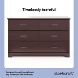 Brookside espresso 6 drawer dresser style callout