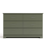 Brookside olive 6 drawer dresser front view