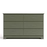 Brookside olive 6 drawer dresser front view