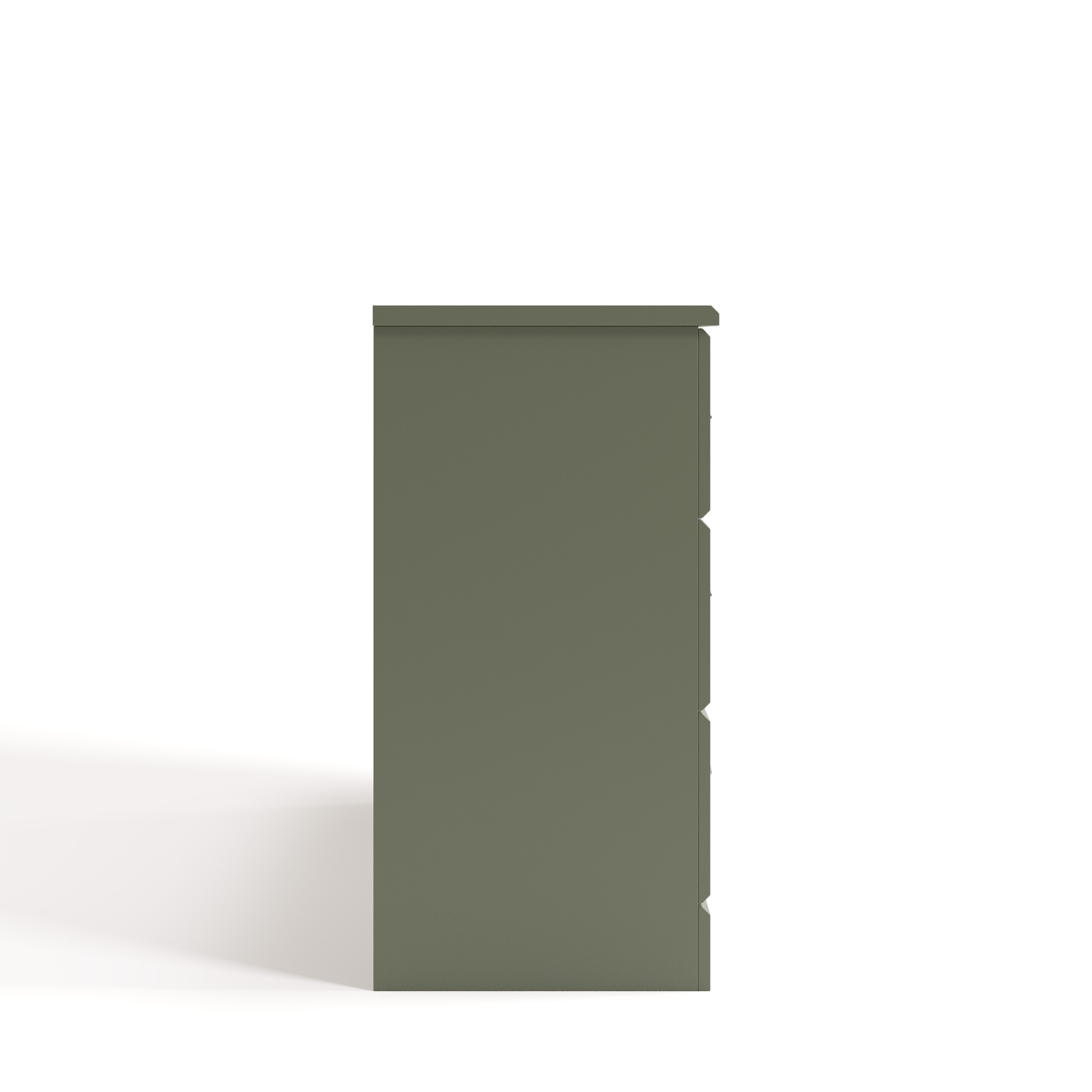 Brookside olive 6 drawer dresser side view