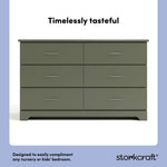 Brookside olive 6 drawer dresser style callout