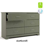 Brookside olive 6 drawer dresser with GGG and PTPA logo on top right
