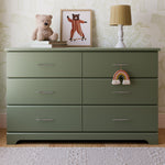 Brookside olive 6 drawer dresser in nursery