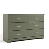 Brookside olive 6 drawer dresser angle view