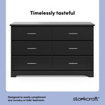 Brookside black 6 drawer dresser style callout
