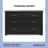 Brookside black 6 drawer dresser style callout