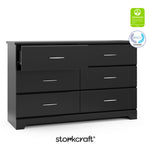 Brookside black 6 drawer dresser with GGG and PTPA logo on top right