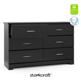 Brookside black 6 drawer dresser with GGG and PTPA logo on top right
