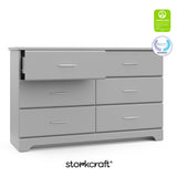 Brookside pebble gray 6 drawer dresser with GGG and PTPA logo on top right