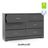 Brookside gray 6 drawer dresser with GGG and PTPA logo on top right