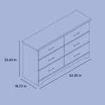 Brookside 6 drawer dresser drawing with dimensions
