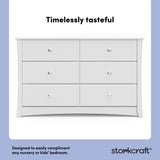 crescent white 6 drawer dresser style callout