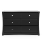 Front view of Black 6 drawer dresser