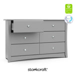 crescent pebble gray 6 drawer dresser with GGG and PTPA logo on top right