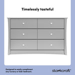 crescent pebble gray 6 drawer dresser style callout