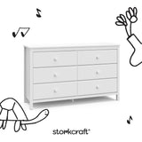 alpine 6 drawer dresser with black doodles overlaid on image