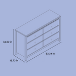alpine 6 drawer dresser drawing with dimensions