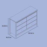alpine 6 drawer dresser drawing with dimensions