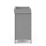 Side view of Pebble gray 3 drawer chest