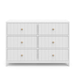Front view of white 6 drawer dresser
