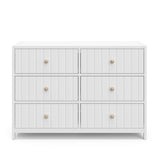 Front view of white 6 drawer dresser