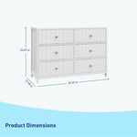 White dresser with dimensions