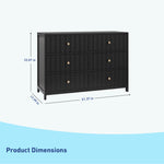 Black dresser with dimensions