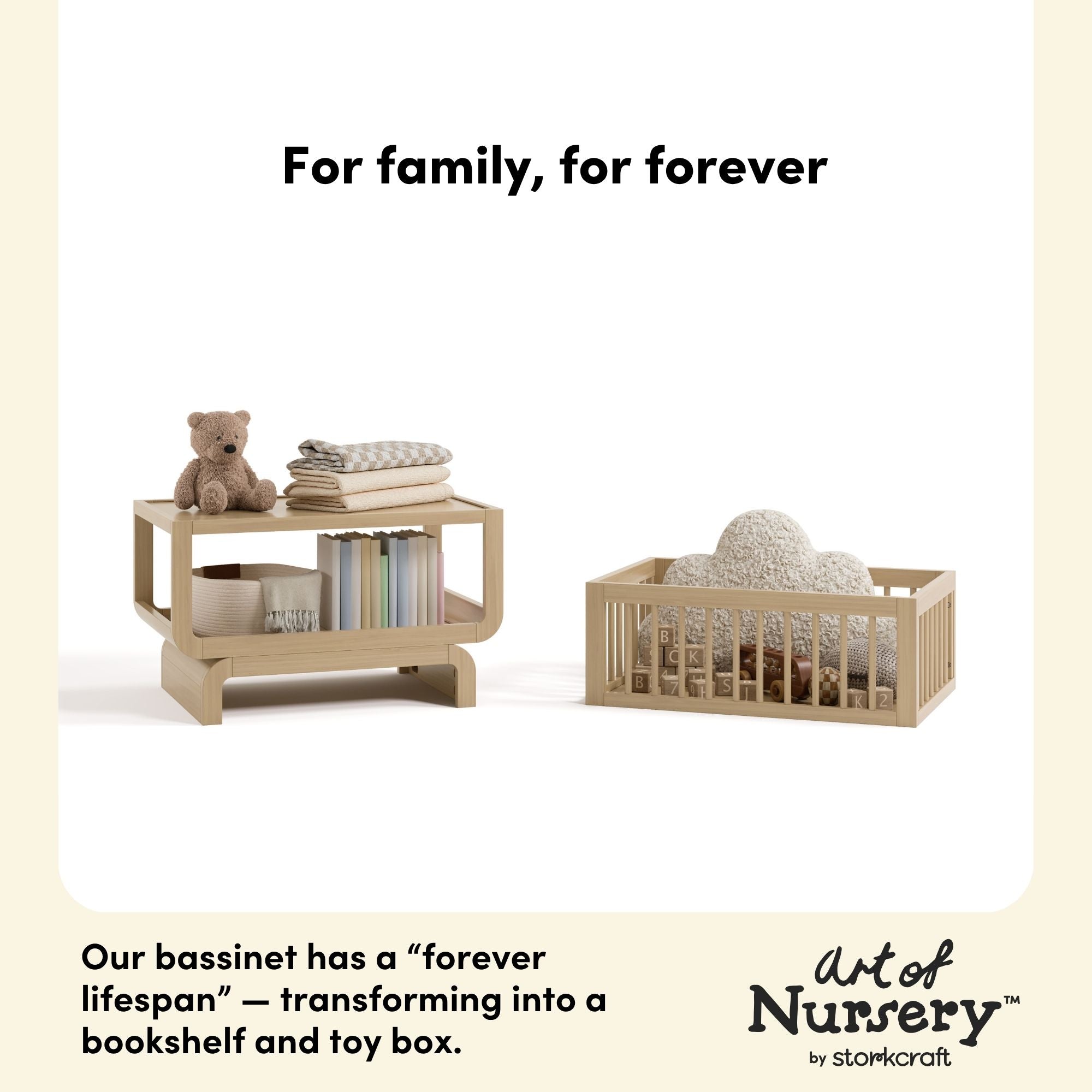 Santorini driftwood bassinet conversion callout