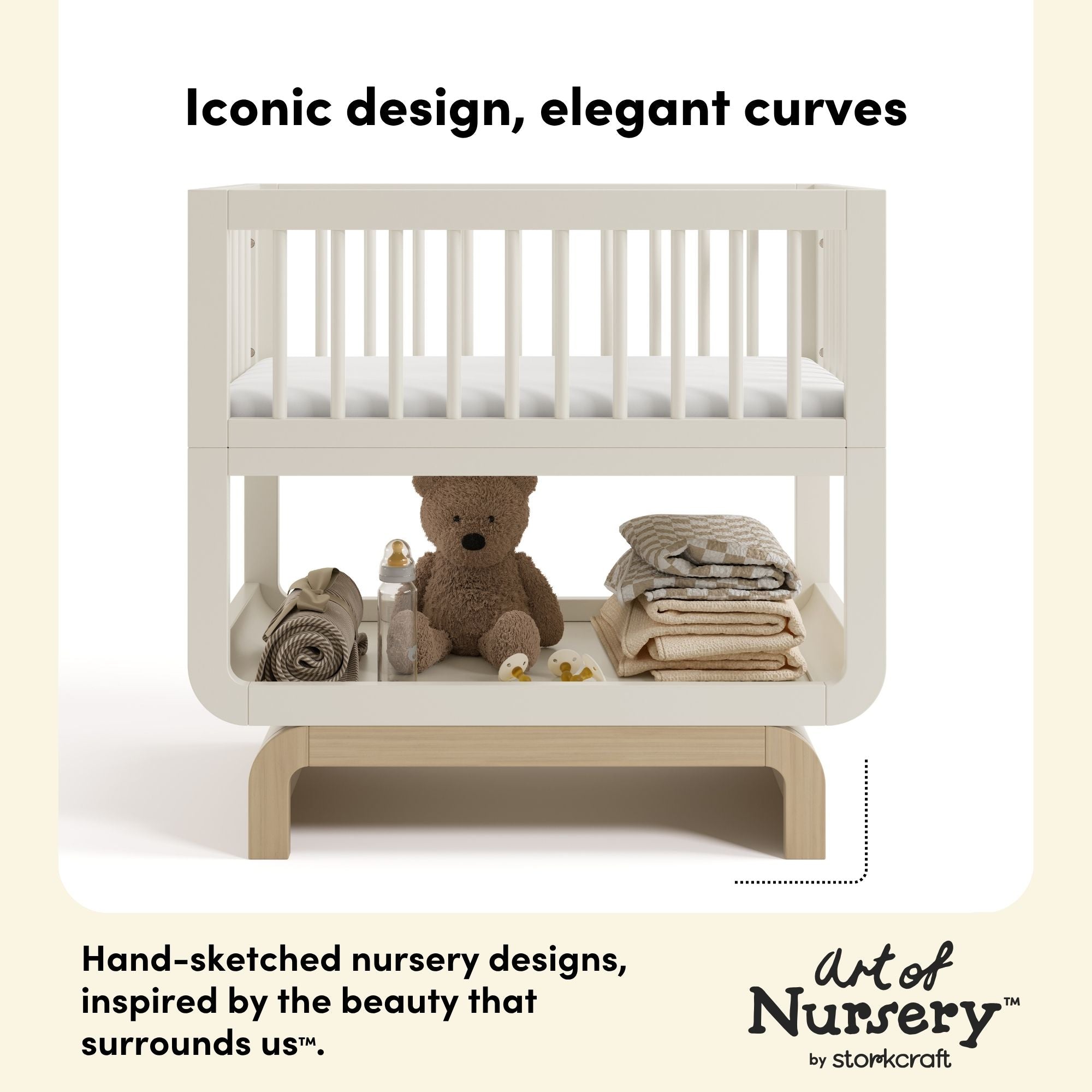 Santorini frosted oat with driftwood bassinet style callout