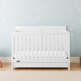 Hadley white crib with drawer in nursery