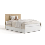 Hadley driftwood crib with drawer converted to full-size bed