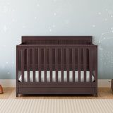 Hadley espresso crib with drawer in nursery