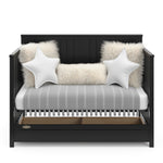 black crib with drawer in day bed conversion