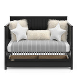 black crib with drawer in day bed conversion