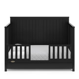 black crib with drawer in toddler bed conversions with 2 toddler safety guardrails
