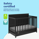 Hadley black crib with drawer certifications callout