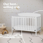Benton white crib in nursery best-selling crib callout