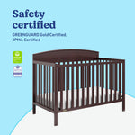 Benton espresso crib safety certified callout