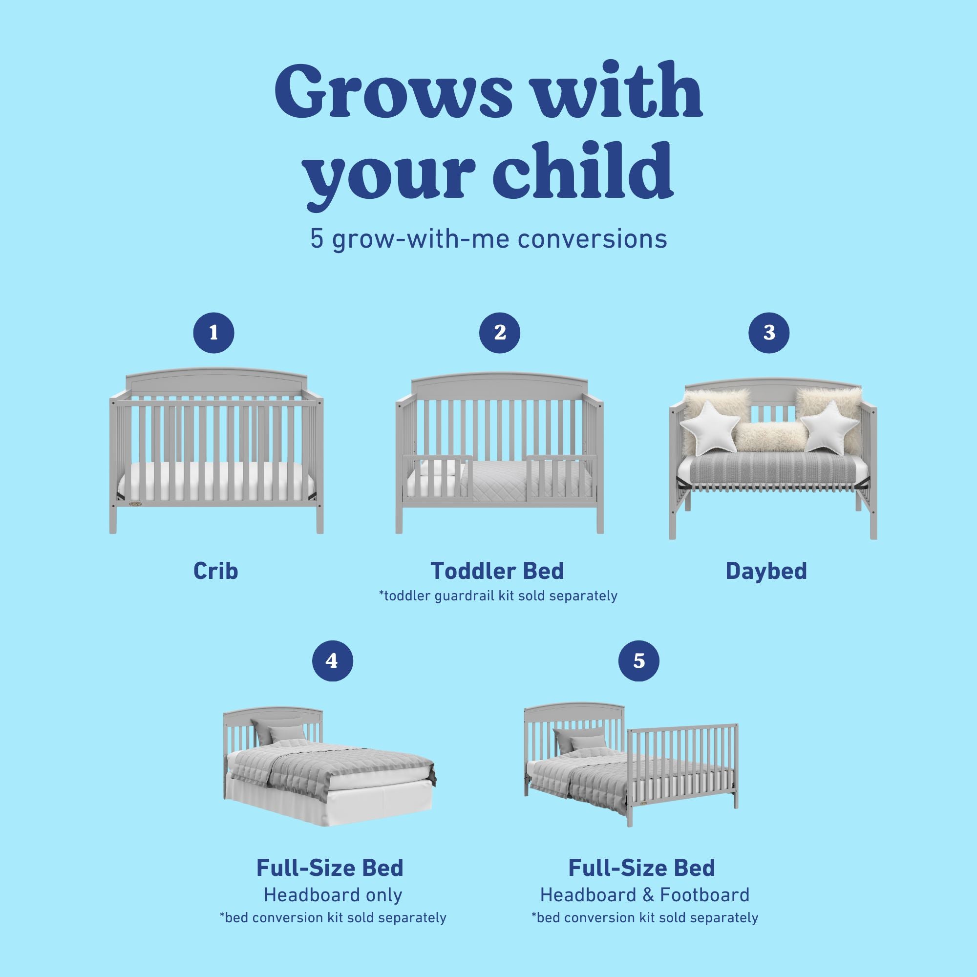Benton pebble gray crib conversions callout